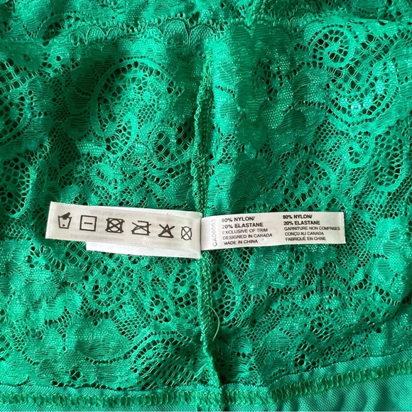 Women’s Kissable by Coquette Green Lace Mesh Tube Slip Dress Lingerie Pajama XL - Picture 7 of 8